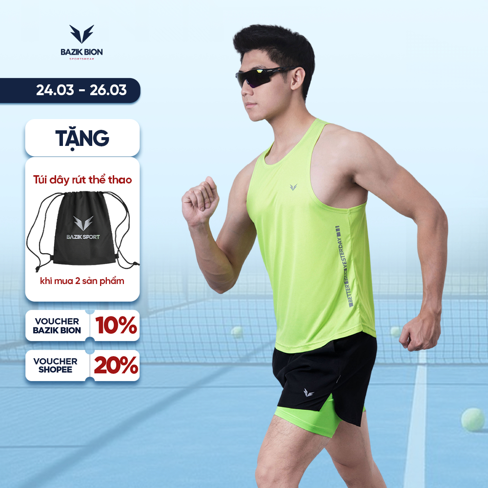 Áo Tank Top Chạy Bộ Nam BAZIK LightMax Pro Siêu nhẹ, Nhanh Khô , Co giãn - A18
