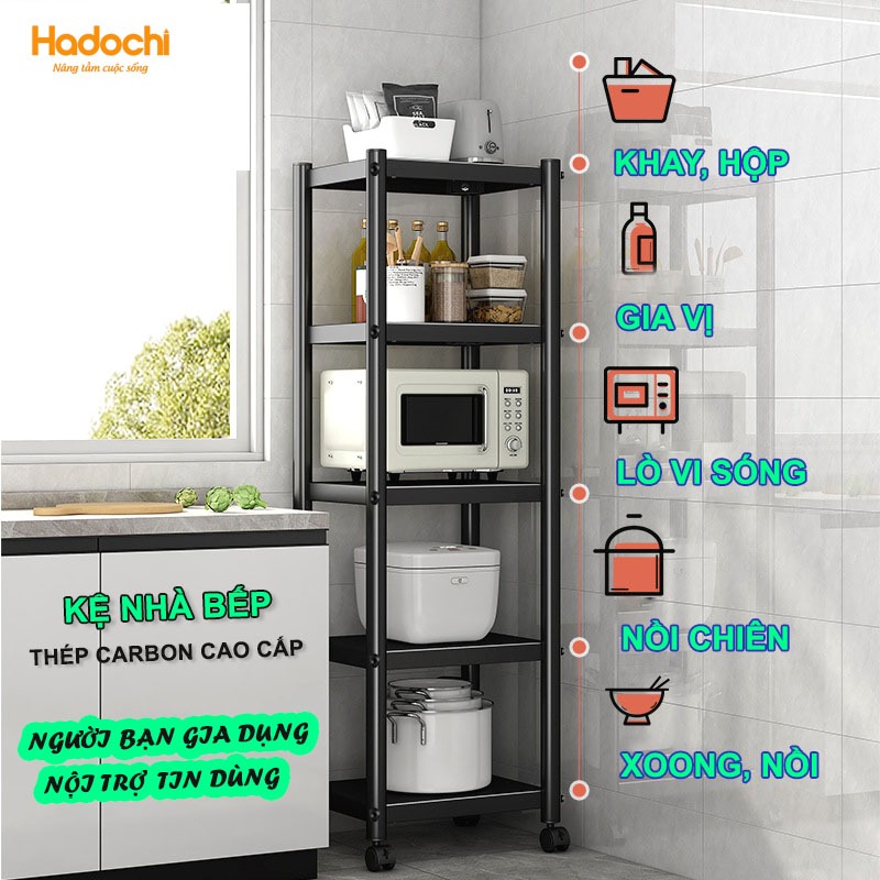 Kệ Để Đồ Đa Năng - Kệ Nhà Bếp Thép Carbon Sơn Tĩnh Điện Siêu Cứng Cáp Chắc Chắn Hadochi