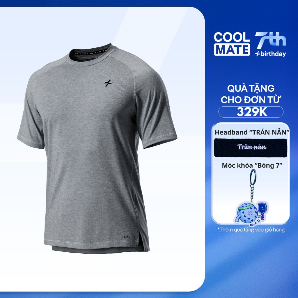 [Tặng headband đơn 329k]  Áo Thun Nam Coolmate Training Comfort ExDry - Thoáng khí