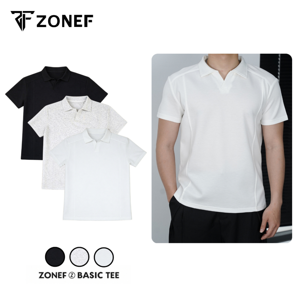 Áo Polo Ngắn Tay Cổ V Tôn Dáng By ZONEF STUDIO, Áo Polo Nam Nữ Unisex Mềm Mịn Co Giãn Phong Cách Trẻ