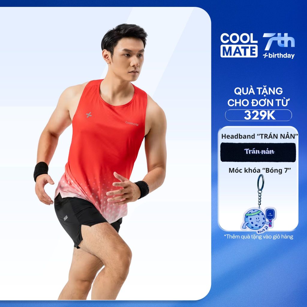 [Tặng headband đơn 329k]  Áo Singlet Nam Coolmate Thể Thao Chạy Bộ Siêu Nhẹ Graphic Dot