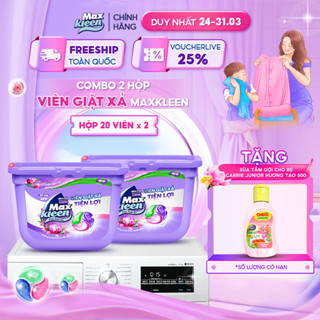 Combo 2 Hộp Viên Giặt Xả MaxKleen Hương Nước Hoa Huyền Diệu/ Dấu Ấn Ngọt Ngào (20 Viên/Hộp)
