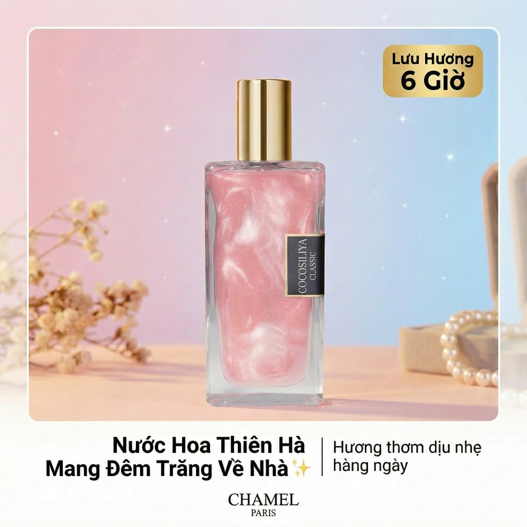 Combo 5 Mùi Nước Hoa Lưu Sa CHAMEL 50ml - Body Mist Nhũ Lấp Lánh, Thơm Lâu Giá Sỉ