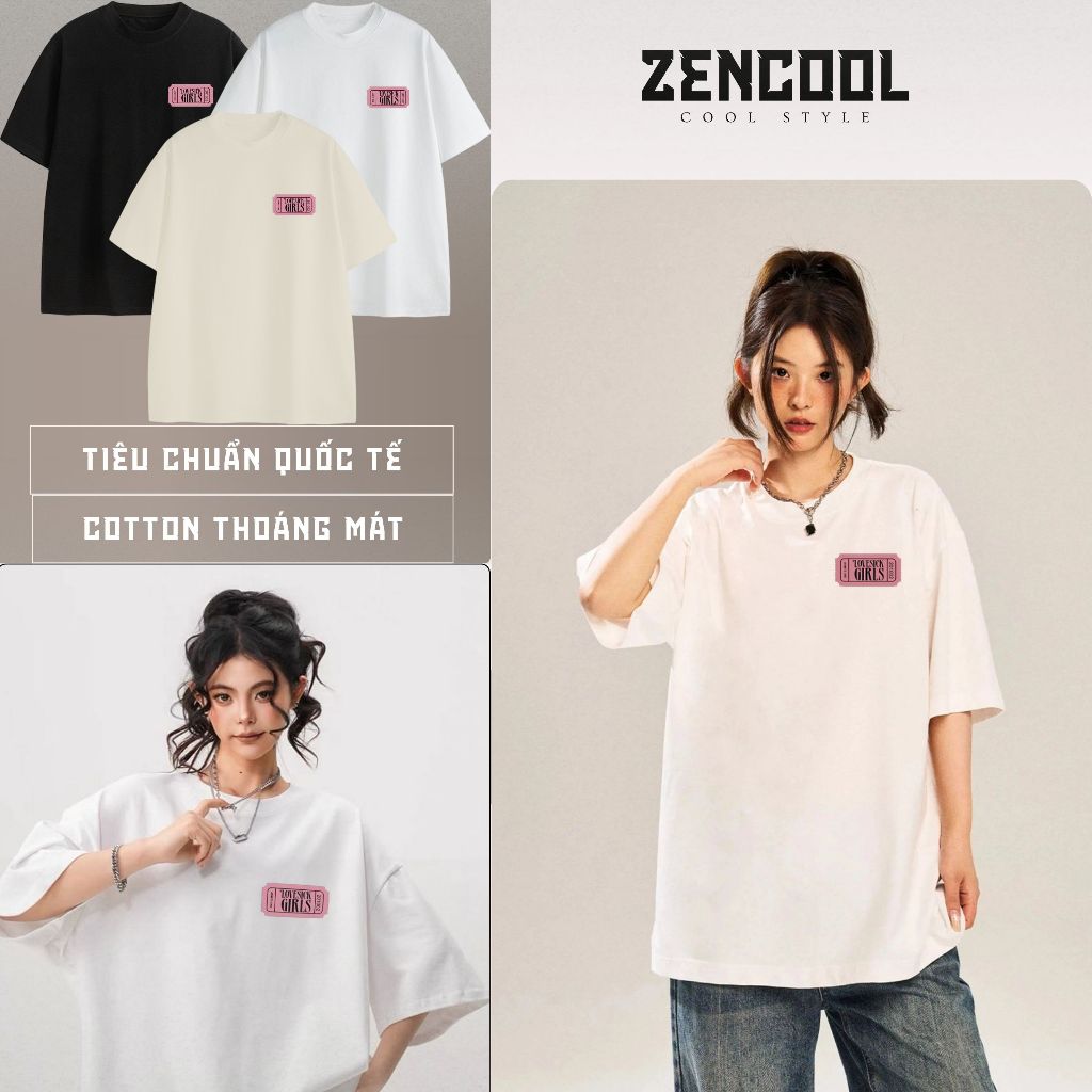 Áo thun Love Sick Zencool cotton 100% 250gsm form Basic, Oversize, Boxy màu đen, trắng, be unisex