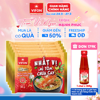 [Voucher 15%] Set 5 Gói Mì Nhất Vị Tôm Chua Cay/Trộn Gà Phô Mai Cay VIFON - 80g/Gói