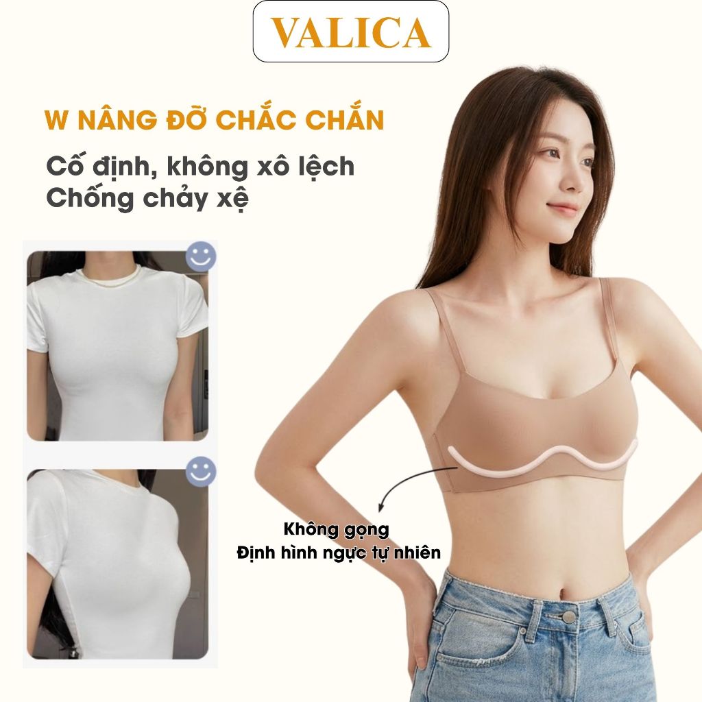 Áo ngực nữ không gọng mút mỏng 0.5cm - Áo lót nữ đúc su co dãn 4 chiều 2 nấc cài ôm sát VALICA A141
