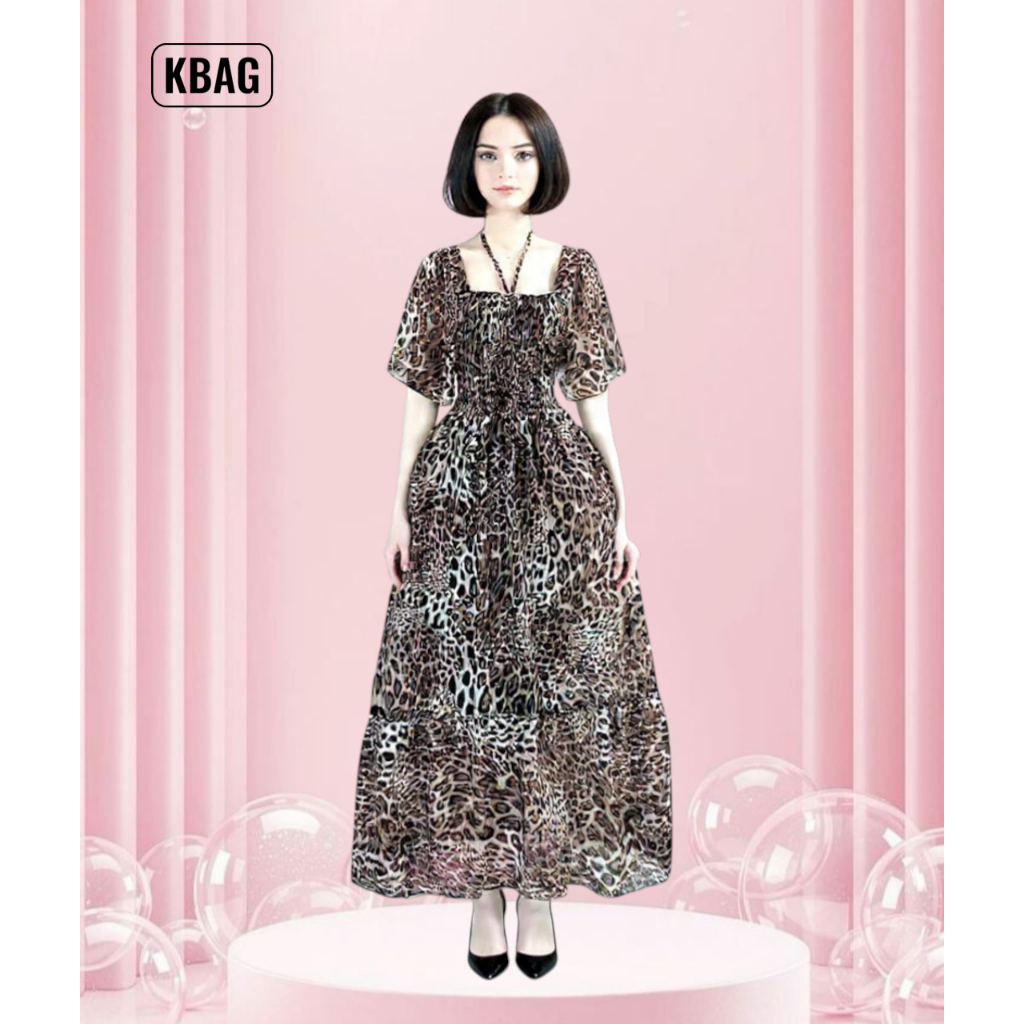 Đầm Nữ Maxi Dáng Dài Voan Hoa Nhí - Ảnh video thật shop chụp