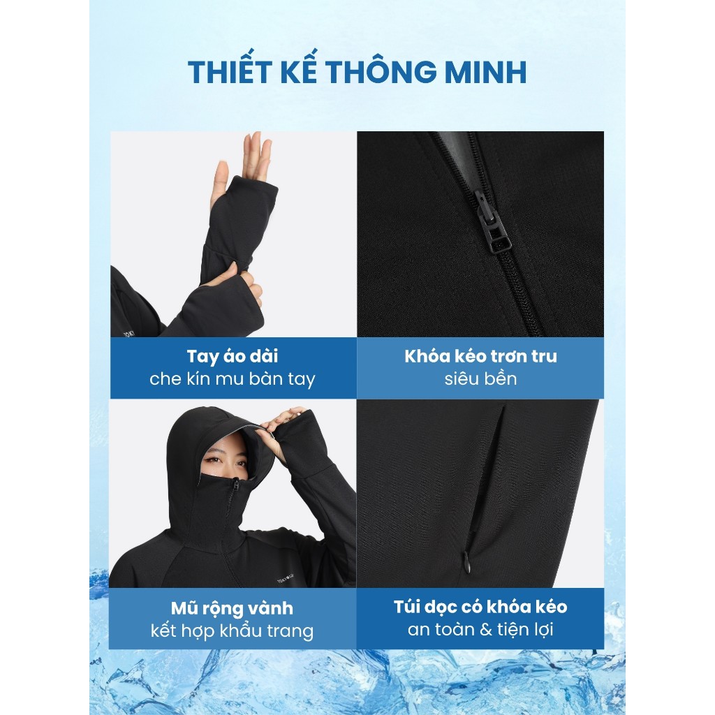 Áo chống nắng đa năng Unisex 2 lớp TOKYOLIFE có mũ trùm kín mặt chống tia UV vải thoáng khí 40005564 | BigBuy360 - bigbuy360.vn