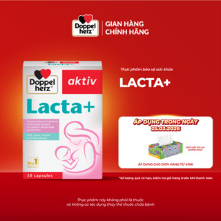 Viên uống lợi sữa Doppelherz Aktiv Lacta+ hỗ trợ cải thiện nguồn sữa mẹ sau sinh (Hộp 30 viên)
