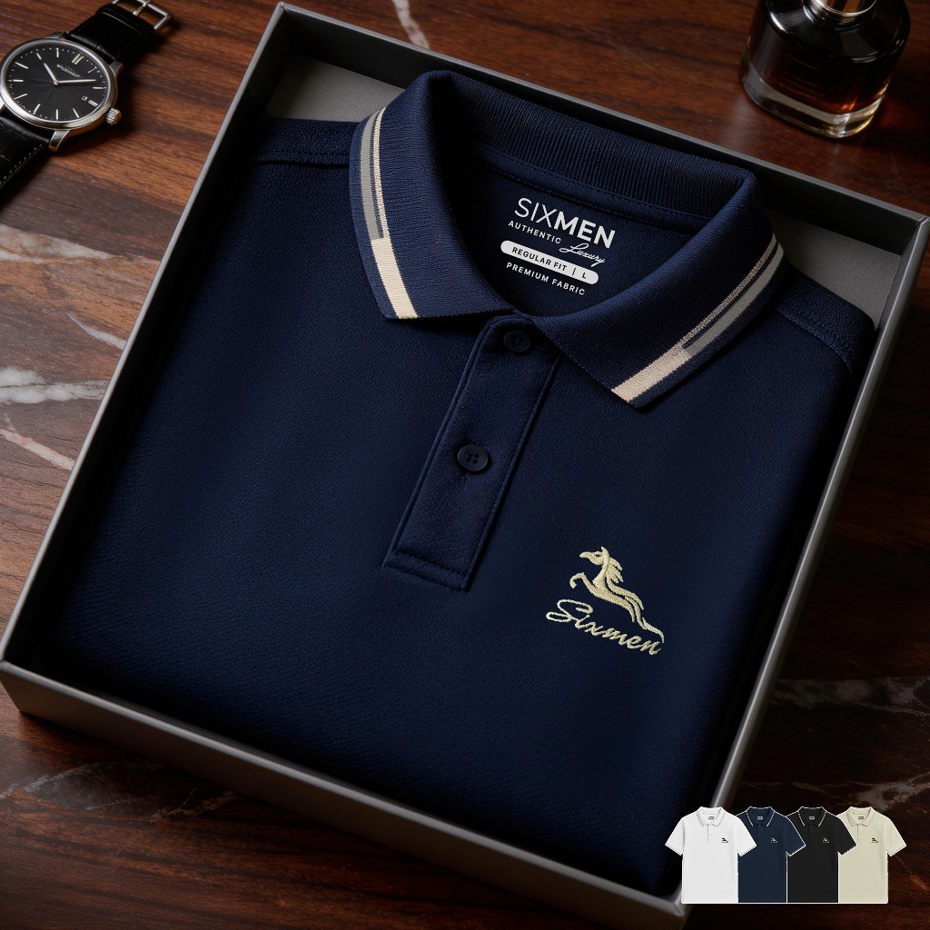 Áo Polo Nam SIXMEN HECARIM Vải Cá Sấu FeelMax Co Giãn Thoáng Mát Form Regular Fit Lịch Lãm