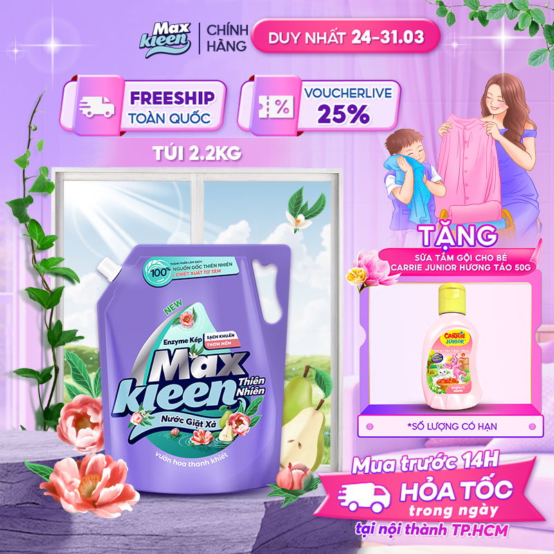 Nước Giặt Xả MaxKleen Thiên Nhiên 2.2kg