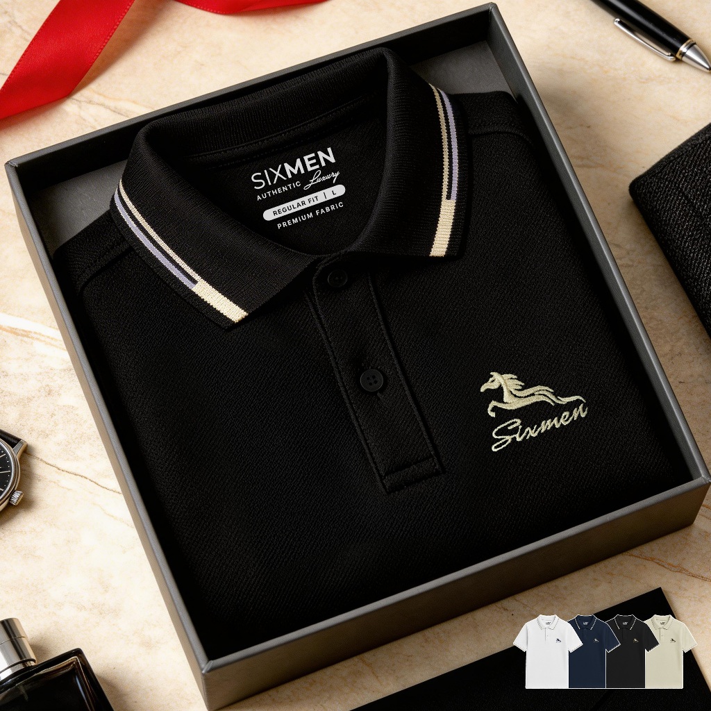 Áo Polo Nam SIXMEN HECARIM Vải Cá Sấu FeelMax Co Giãn Thoáng Mát Form Regular Fit Lịch Lãm
