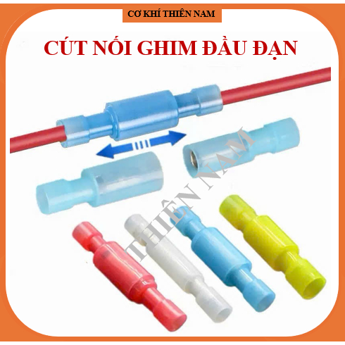 (50 bộ đực + cái) Cos Nối Điện Ghim Đầu Đạn, Cút Nối Diện Đầu Đực - Cái, Cút Nối Dây Điện Ghim Tròn