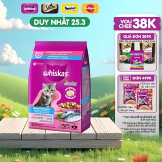 Thức ăn cho mèo con WHISKAS dạng hạt vị cá biển, 1,1 kg.