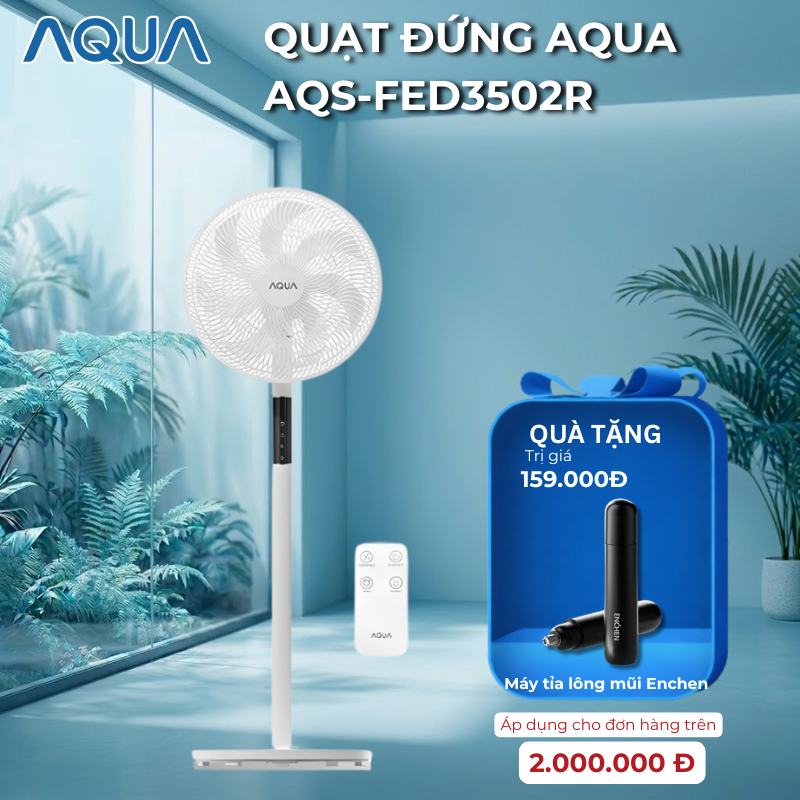 Quạt đứng AQUA AQS-FED3502R(W) - VN - Bảo hành AQUA chính hãng