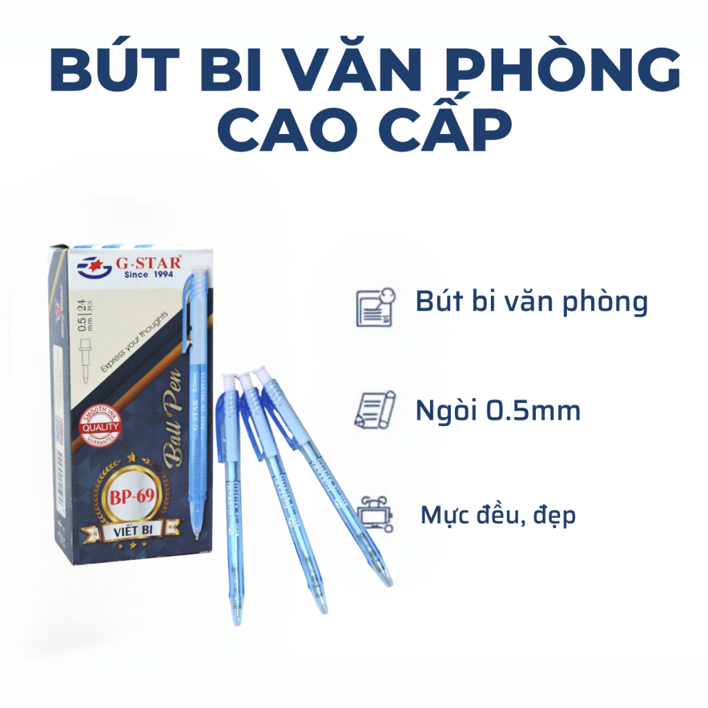 [Combo 10/5/3] Bút Bi Văn Phòng Cao Cấp Gstar BP69/4A - Ngòi 0.5mm Nhập Khẩu