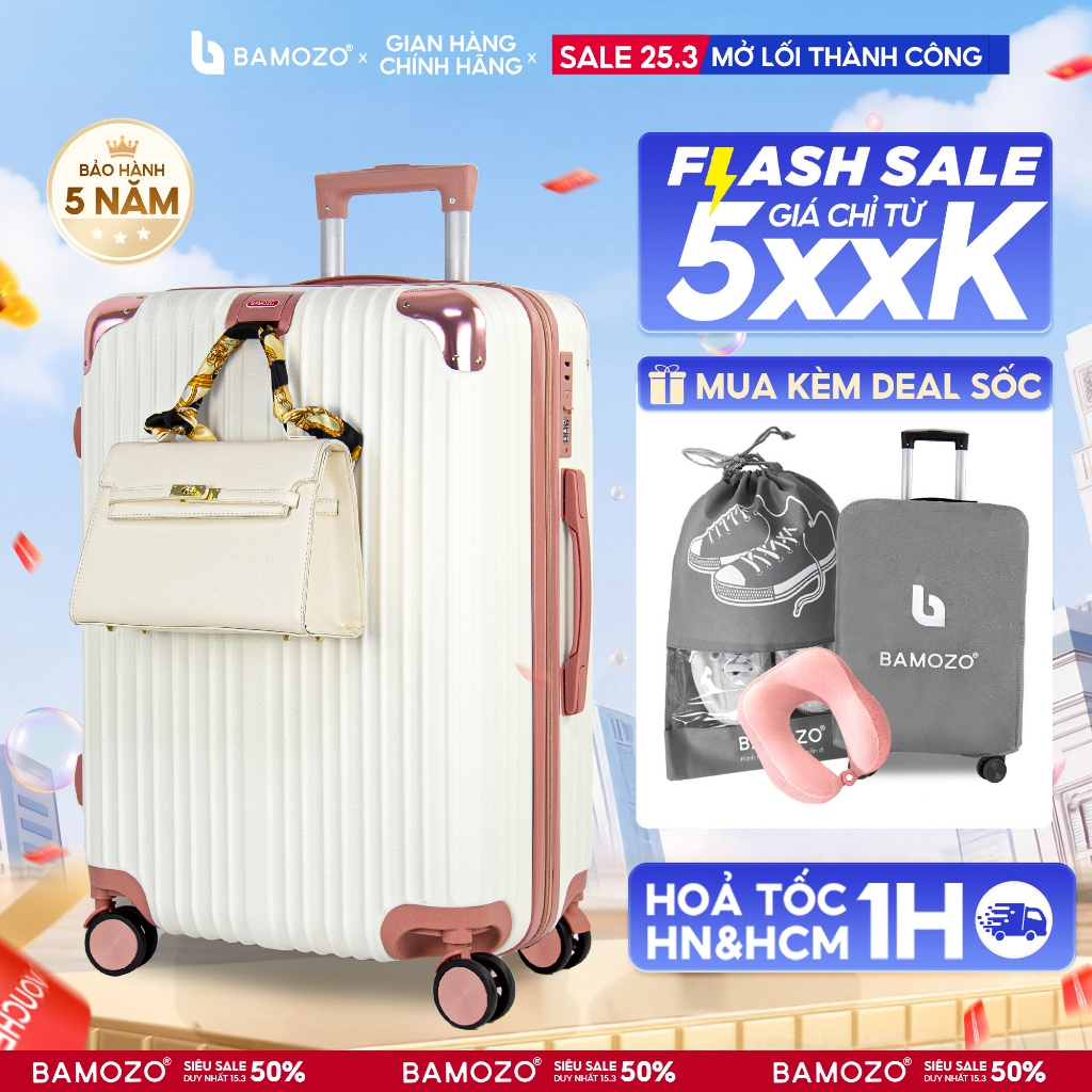 Vali Kéo Du Lịch Bamozo Size 20/24, Chất Liệu ABS + PC Chịu Lực Tốt_8809