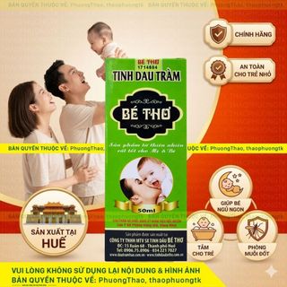 Tinh dầu tràm nguyên chất Bé Thơ Huế dành cho trẻ em, Dầu Bé Thơ, dầu tràm huế, tinh dầu tràm nguyên chất, dầu sơ sinh