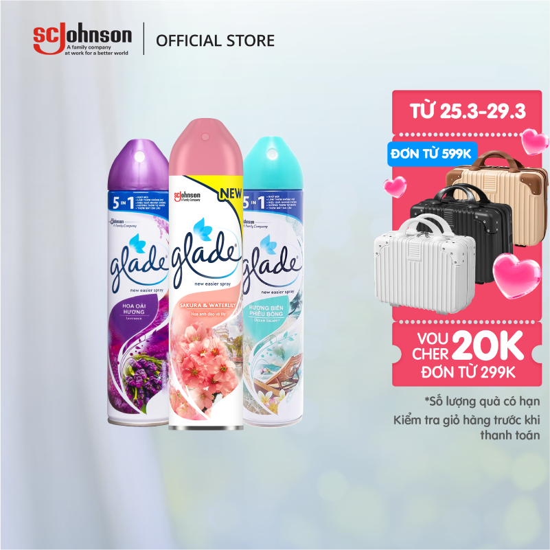 GLADE Combo 4 Xịt Thơm Phòng Khử Mùi Lưu Hương Bền Lâu 280ml x4