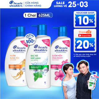 Dầu Gội Sạch Gàu HEAD&SHOULDERS Bạc Hà/ Giảm Ngứa Da Đầu/ Suôn Mềm/ Hương Chanh/ Sạch Sâu/ Làm Sạch Vi Khuẩn Chai 625ML