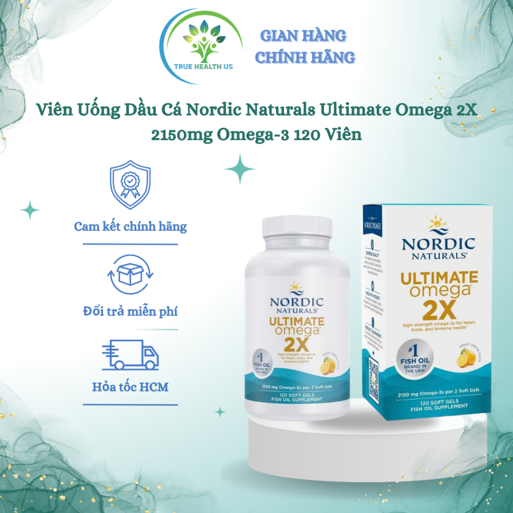Viên Uống Dầu Cá Nordic Naturals Ultimate Omega 2X 2150mg Omega-3 120 Viên