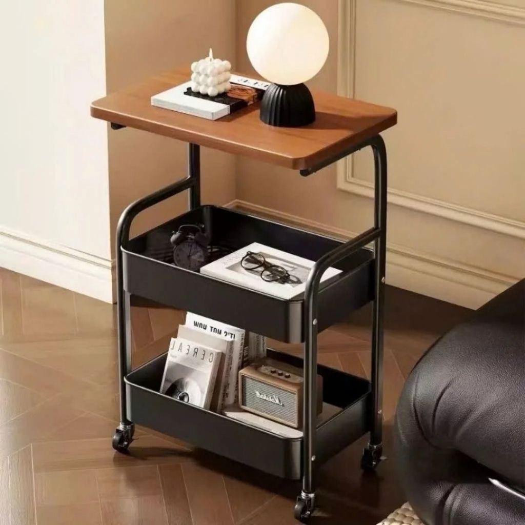 Kệ Để Đồ 3 Tầng Didooglt Mặt Gỗ Sơn Tĩnh Điện Bánh Xe Di Chuyển Linh Hoạt | BigBuy360 - bigbuy360.vn