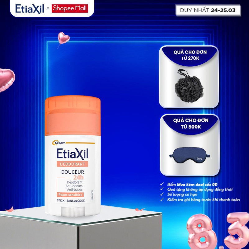 Sáp Cam Khử Mùi Và Ngăn Mồ Hôi Khô Thoáng 24h Etiaxil 40ml