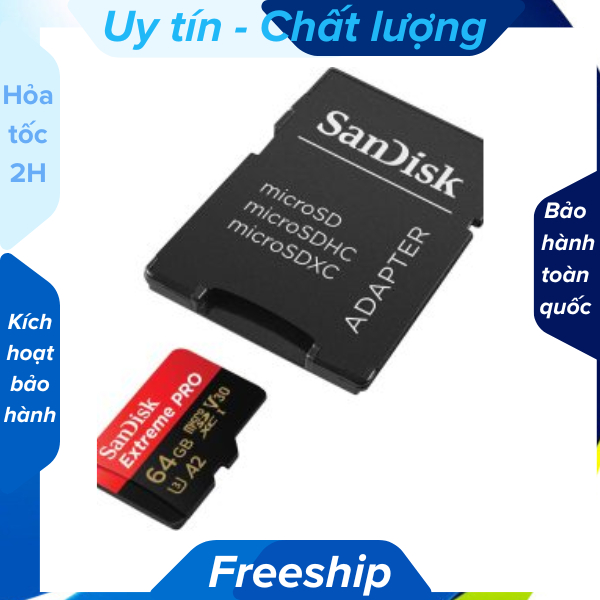 Thẻ nhớ MicroSD 64GB Sandisk Extreme Pro 200 MB/s