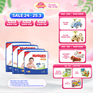 Bỉm/Tã quần Huggies Tràm Trà Tự Nhiên SKINCARE Pants Mega Jumbo M106/L104/XL88/XXL80- Mochica