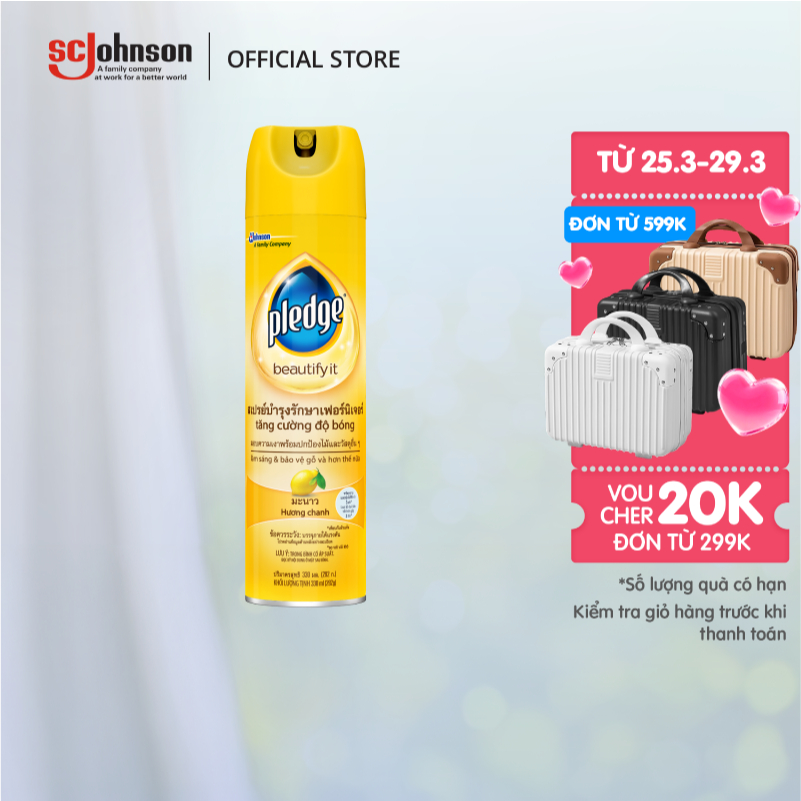 PLEDGE Xịt Bóng Gỗ Hương Chanh Làm Sạch Và Bảo Vệ Bề Mặt 330ml