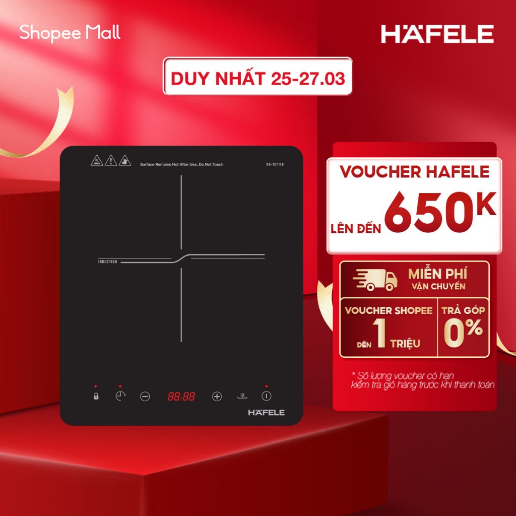 [NEW] [Tặng kèm nồi Inox] Bếp từ đơn Hafele HS-I2711B 536.61.890