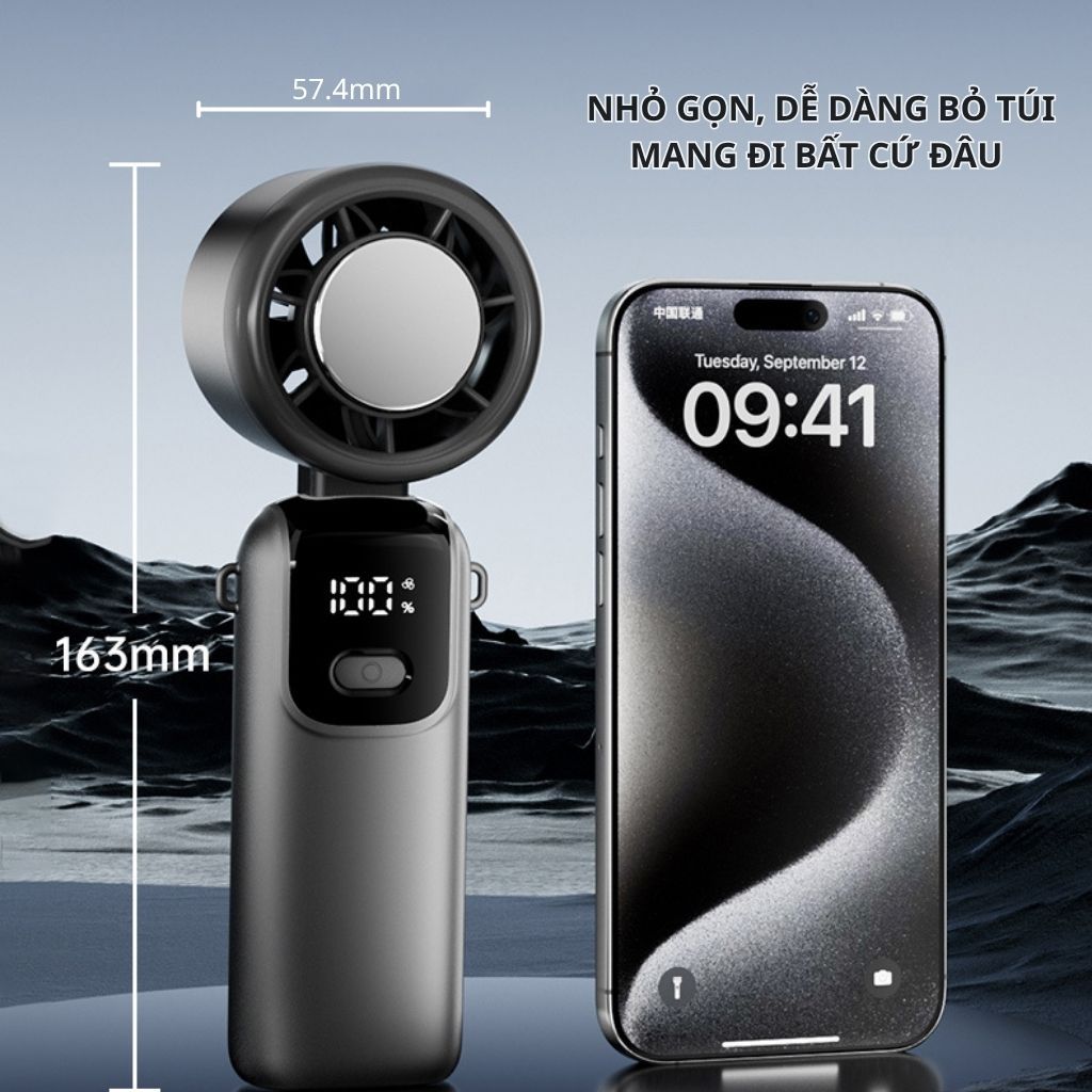 (Mẫu Mới 2026) Quạt Cầm Tay, Đeo ổ Mini Sò Lạnh 100 Cấp Độ Gió S17, Quạt Tích Điện Tốc Độ Cao Sạc Di Động Pin 5000mah.. | BigBuy360 - bigbuy360.vn