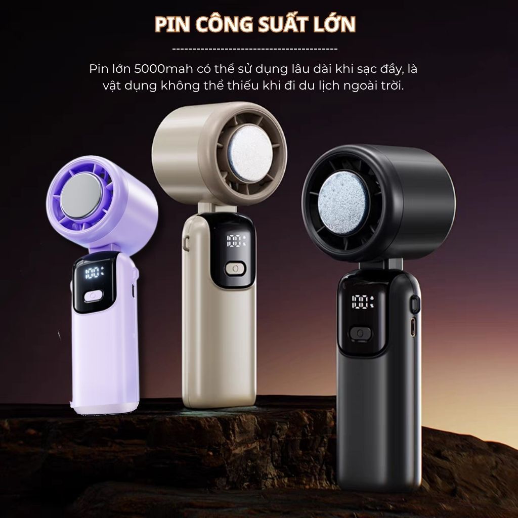 (Mẫu Mới 2026) Quạt Cầm Tay, Đeo ổ Mini Sò Lạnh 100 Cấp Độ Gió S17, Quạt Tích Điện Tốc Độ Cao Sạc Di Động Pin 5000mah.. | BigBuy360 - bigbuy360.vn