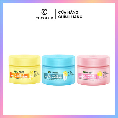 Kem Dưỡng Ẩm Garnier Dry Touch Cream kết cấu Mochi mỏng nhẹ, ráo mịn trên da