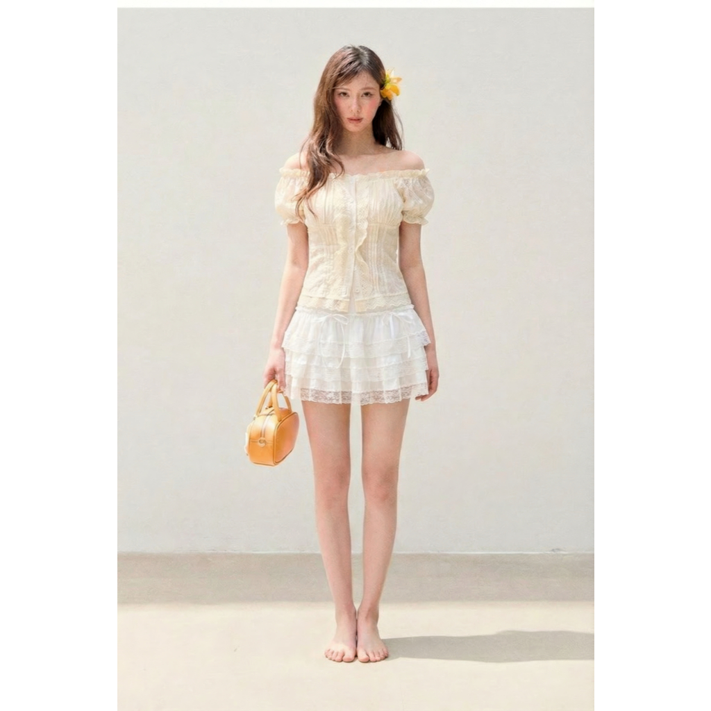 Áo sơ mi nữ, thêu vintage, phong cách y2k, THELSTUDIOS | BigBuy360 - bigbuy360.vn