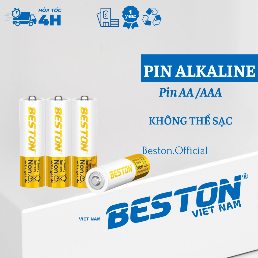 Pin AA AAA 1.5V Alkaline BESTON – Pin Kiềm Thế Hệ Mới Cho Micro Karaoke, Đồ Chơi, Remote (Không Sạc)