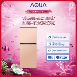 [SẢN PHẨM MỚI 2025] Tủ lạnh AQUA 130 lít ngăn đá trên AQR-T160FA(PS) - Màu hồng - Freeship toàn quốc