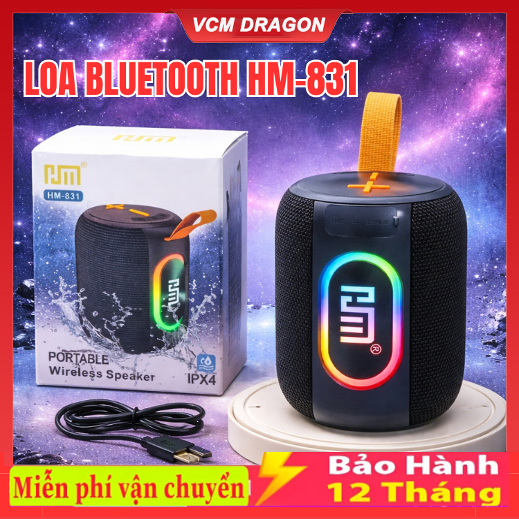 Loa Bluetooth HM831 / HM805 / ZQS1202 / CL90 RGB Công Suất 8W , Dễ Mang Theo Âm Siêu Trầm