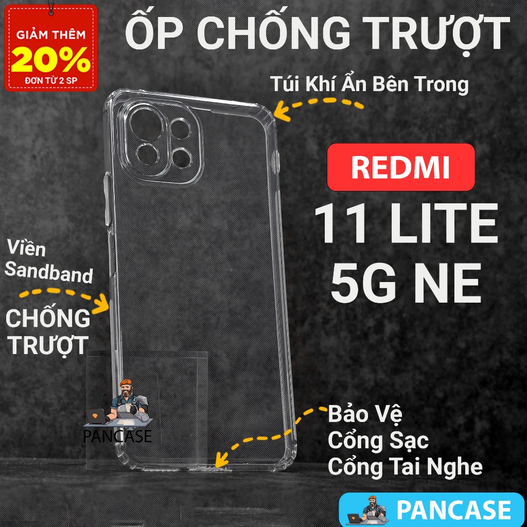 Ốp lưng Xiaomi 11 lite 5G NE PANCASE chống trơn trượt | Ốp điện thoại Xiaomi dẻo bảo vệ camera đt to