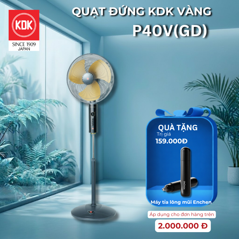 Quạt đứng Nhật KDK màu Vàng P40V(GD) - Bảo hành Chính hãng KDK