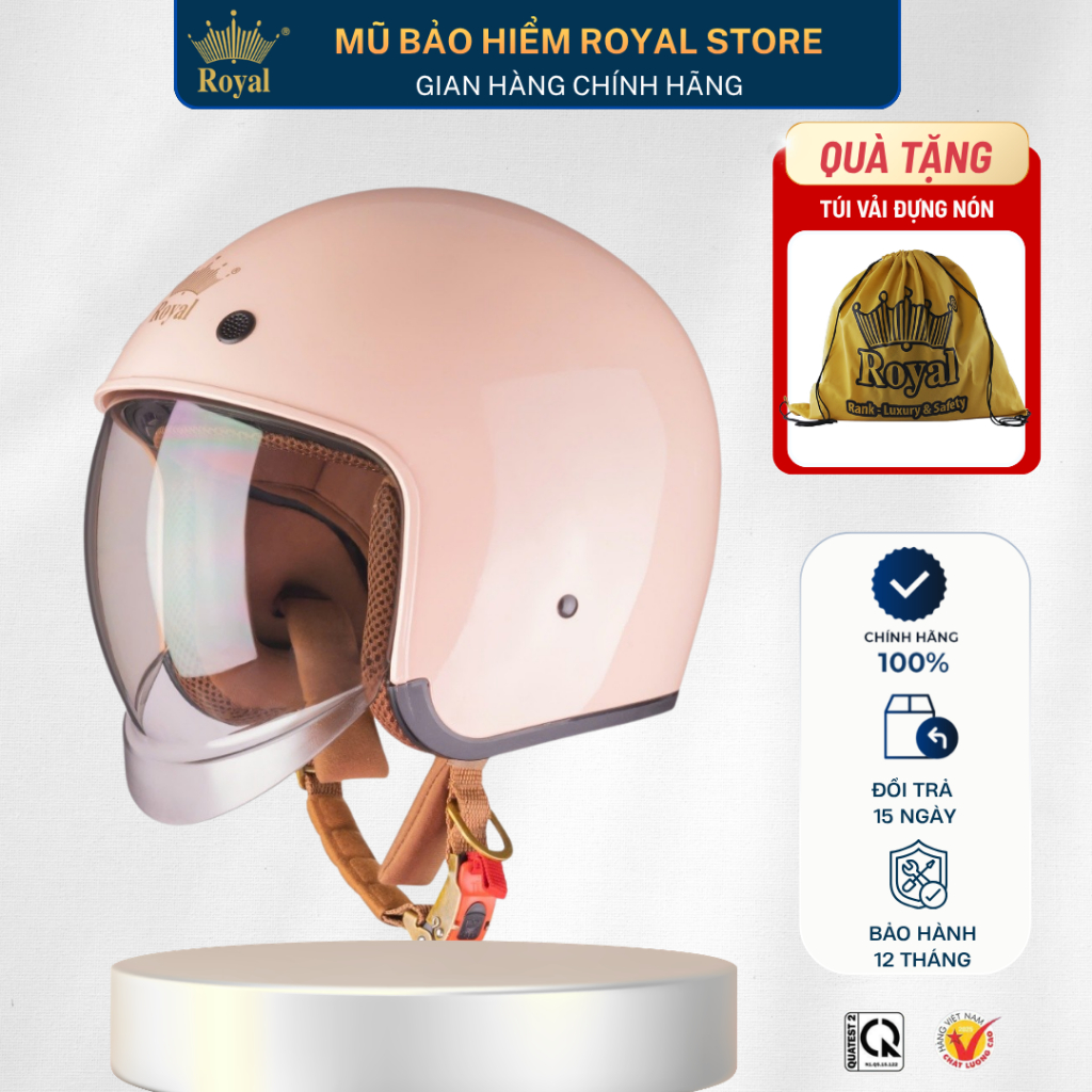 Mũ Bảo Hiểm Royal M139 Form 3/4 Có Size Lớn XL XXL Cho Vòng Đầu To, Mũ Bảo Hiểm Royal Chính Hãng BH 