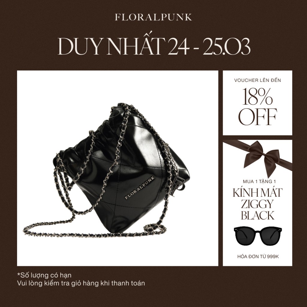 Túi xách Floralpunk Brooklyn Mini Shopper - Black