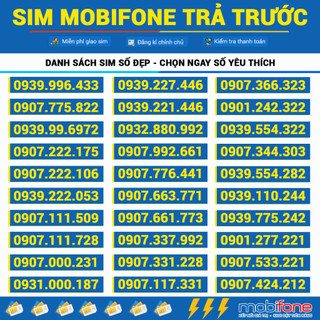 Sim số đẹp mobifone dễ nhớ giá rẻ