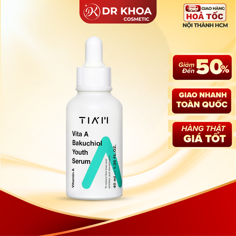 Tinh Chất TIA'M Bakuchiol + Retinol Căng Bóng, Trẻ Hoá Da Tia'm Vita A Bakuchiol Youth Serum 40ml