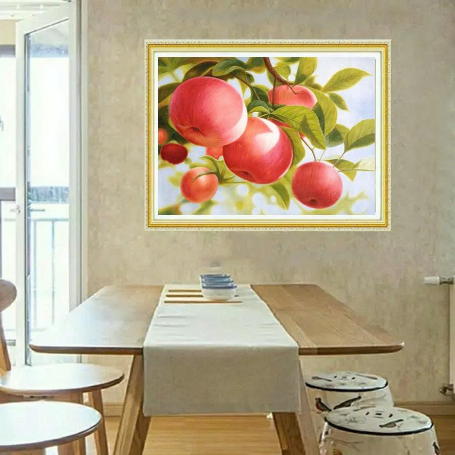 Tranh Thêu Kín Quả Táo Kt 70x50cm Tranh chưa thêu