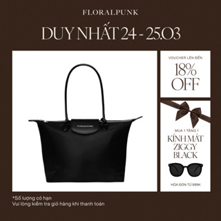 Túi xách Floralpunk City Tote Bag - Black - Chất liệu Nylon cao cấp không thấm nước - Đeo vai/ xách tay