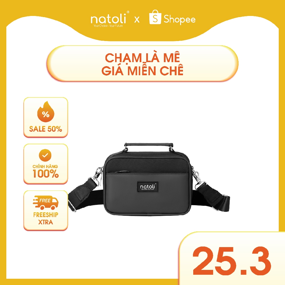 Túi đeo chéo nam thương hiệu Natoli nhiều ngăn chống nước cao cấp BST CLASSIC CROSSBAG T8