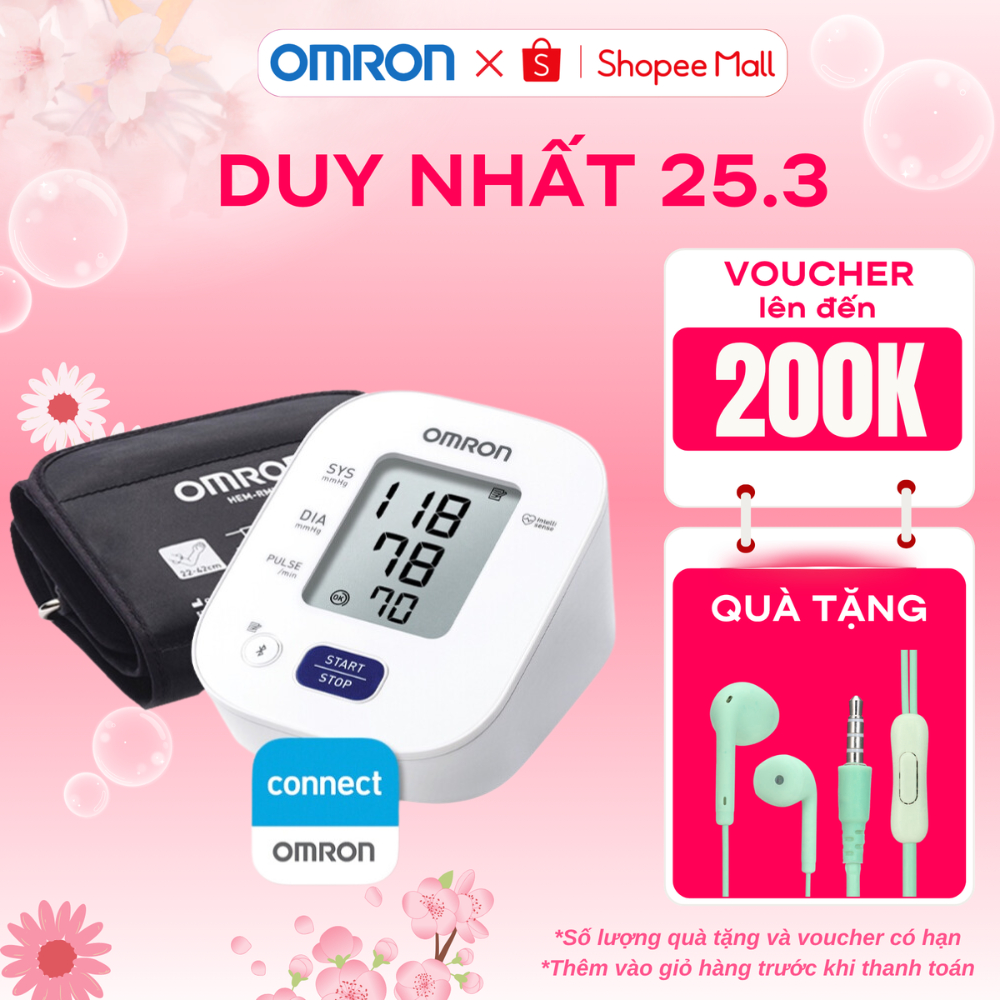 Máy Đo Huyết Áp Omron HEM-7142T2, Chính Hãng, Kết Nối Bluetooth, Phát Hiện Nhịp Tim Không Đều