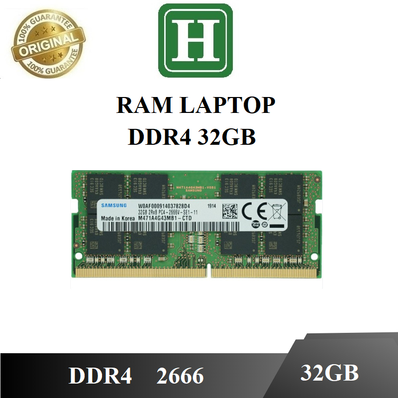 RAM LAPTOP 32GB DDR4 bus 2666 - hàng zin tháo máy BH 6 tháng