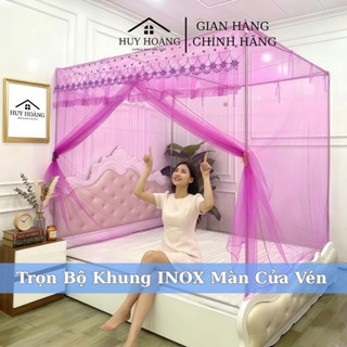 Trọn Bộ 1 Khung INOX và 1 Màn Dây Tuyn Thái Cửa Vén chống muỗi cho người lớn-Xưởng màn HUY HOÀNG màn  chong muoi